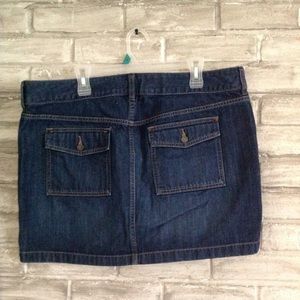Dark blue denim mini skirt